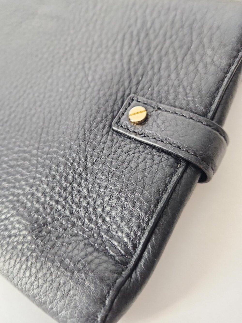 Michael Kors Astrid black pebbled leather clutch bag gold chain shoulder strap - Picture 12 of 14